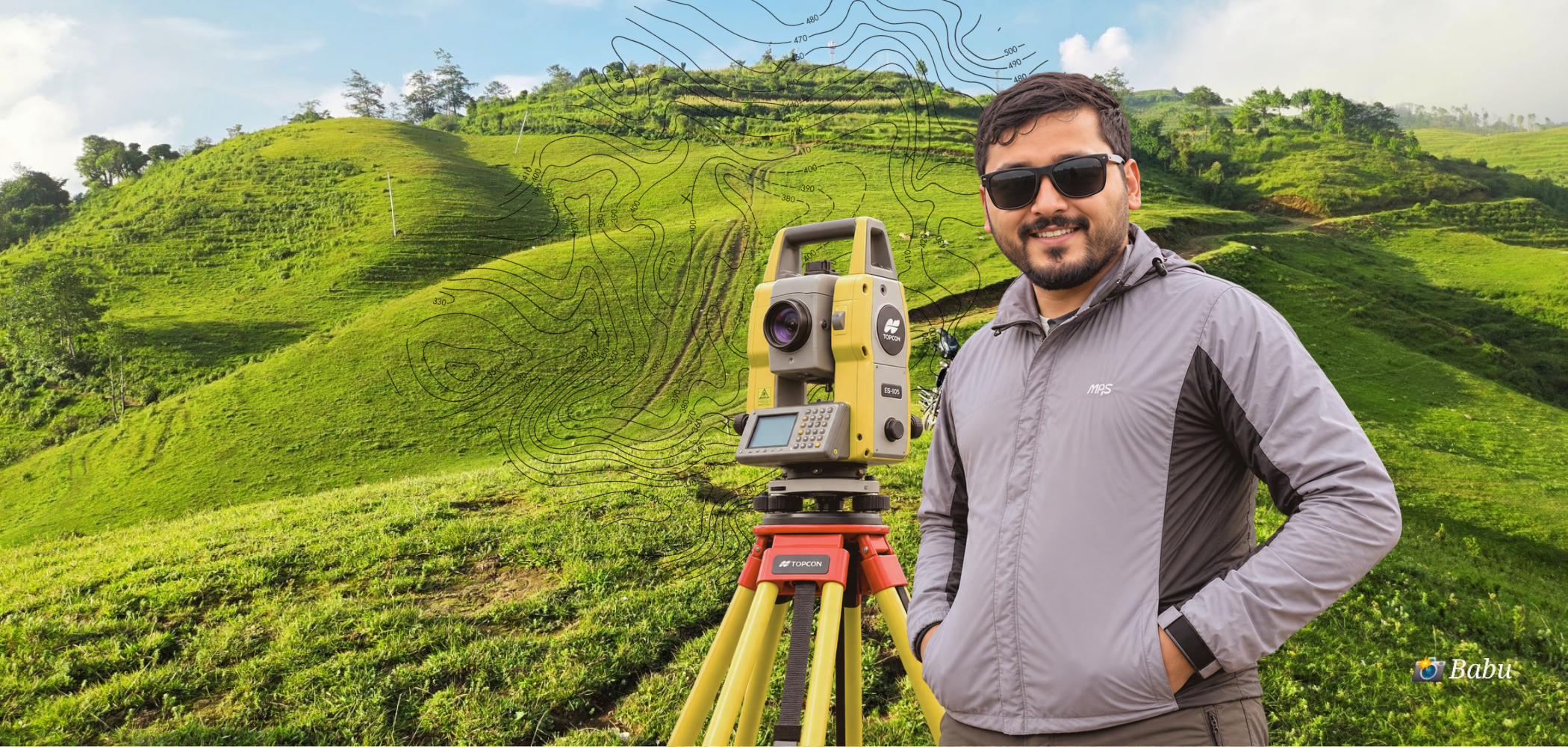 बाबु निरोज, Total Station र हिमाली भू-दृश्य सहित सर्वेक्षण दृश्य